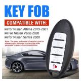 Keymall Smart Remote Keyless Entry Car Key Fob Replacement 433MHz 4A Chip for Nissan Altima Sentra Versa KR5TXN4 S180144803 5 Buttons