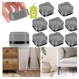 Yookwutar 8 Pack Furniture Risers 1 Inch, Adjustable Bed Risers Heavy Duty for Table Desk Couch Chair Sofa Cabinet Bed Legs Dorm, Square Stackable Bed Raisers Blocks Lift Height 1\", 2\" or 3\", Black