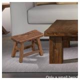 EKDJKK Sturdy Step Stool 10.6 Inch Rustic Solid Wooden Footstool for Kids & Adults Small Bench Plant Stand Fishing Stool, Perfect for High Beds, Kitchen, Bathroom, Closet, Sink