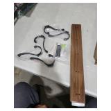 LECHYN 17.3\" Small Wooden Coat Rack Wall Mount with 5 Hooks, Entryway Wall Hooks Coat Hanger for Hanging Towel Jacket Clothes Hat Backpack Shoe Purse Key Holder Multi Hook Rail by Black Walnut Wood