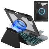 Nillkin for iPad Pro 11 Inch M5 M4 Case with Magic Keyboard, Detachable Magnetic iPad Pro 11 Keyboard Case with Pencil Holder/Slide Camera Cover/7 Colors Backlit/Adjustable Stand/Touchpad, Black