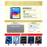 typecase Folio Keyboard Case for iPad 10th Gen 10.9 inch (2022) and iPad 11th (A16, 2025), Magnetic Wireless Detachable Keyboard, 7-Color Backlight, Thin & Light, Pencil Holder Yellow