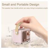 Retro Bluetooth Speakers Birthday Gifts for Girls Small Cute Pink Portable Wireless Speaker Gift Ideas for Women,Her,Girls,Wife Old School Speaker Vintage Aesthetic Decor for Bedroom,Office(Pink)