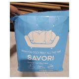 SAVORI Set of 2 Down and Feather Throw Pillow Inserts 20x20 Soft Fluffy Pillow Inserts with 100% Down-Proof Cotton Cover, Decorative Square Cushion Inner for Sofa Couch Bed-White