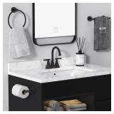 Bathroom Faucets for Sink 3 Hole, Hurran 4 inch Oil Rubbed Bronze Bathroom Sink Faucet with Pop-up Drain and Supply Hoses, Stainless Steel Lead-Free Centerset Faucets for Vanity RV