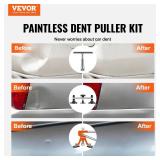 VEVOR 117 PCS Dent Removal Kit, Paintless Dent Repair Kit with Golden Lifter, Bridge Puller, Slide Hammer T-bar Dent Puller, Suction Cup Dent Puller for Auto Body Dents, Hail Damage, Door Ding