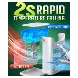 Portable Air Conditioners, 3 Wind Speeds & 7 LED Lights Evaporative Personal Air Cooler, 4 in 1 Portable AC with 650 mL Large Water Tank, Mini Air Conditioner for Bedroom/Car/Home/Camping/Room