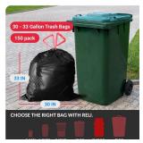 Reli. 30 Gallon Trash Bags Drawstring | 150 Count | Black | 30 Gallon Garbage Bags Heavy Duty | Large 30 Gal