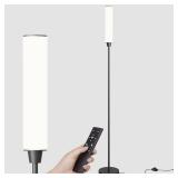 Nukanu Floor Lamp,Bright Floor Lamps for Living Room/Bedroom/Office, Stepless Adjustable 3000K-6000K Colors and 10-100% Brightness,Standing Light with Foot Switch (Black)