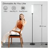Nukanu Floor Lamp,Bright Floor Lamps for Living Room/Bedroom/Office, Stepless Adjustable 3000K-6000K Colors and 10-100% Brightness,Standing Light with Foot Switch (Black)