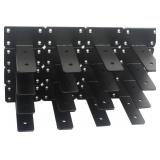 24 Pack - 4 inch Black Hidden L Shelf Bracket (1/5 Inch Thicked) Iron Floating Shelf Brackets Rustic Industrial Metal Brackets for Shelf Support