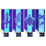 Yongoes 4 Pack Microfiber Lightweight Thin Beach Towel Sand Free Quick Dry Super Absorbent Large Towels for Swimming Pool Yoga Gym Travel Vacation Beach Accessories Essentials for Adults