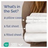 Cal King Size 4 Piece Sheet Set - Comfy Breathable & Cooling Bed Sheets Set - Hotel Luxury Bedding for Women, Men, Kids, Teens, Boys & Girls - Deep Pockets and Wrinkle Free - Oeko-Tex - Antique White