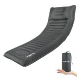 TOBTOS Inflatable Camping Sleeping Pad with Pillow, Thick 6 Inch Ultralight Sleeping Pad with Built-in Pump, Lightweight Sleeping Mat for Camping, Backpacking, Hiking, Tent (Grey)