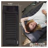 TOBTOS Inflatable Camping Sleeping Pad with Pillow, Thick 6 Inch Ultralight Sleeping Pad with Built-in Pump, Lightweight Sleeping Mat for Camping, Backpacking, Hiking, Tent (Grey)