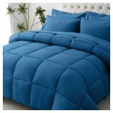 JOLLYVOGUE Queen Comforter Set, Ultra-Soft Bed in a Bag Queen Size 7 Pieces, Oeko-TEX Certified Bedding Set with Down Alternative Comforter, Sheets, Pillowcases & Shams, Teal
