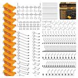 260-Piece Pegboard Hooks Kit, Peg Board Organizer Accessories for Hanging, Pegboard Accessories for Organizing Various Tools in The Garage Kitchen Bathroom Craft Room