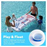 SLOOSH Pool Toys Games Set - Pong Toss Game Water Toys for Adults Kids Family Games, Inflatable Floats Lounge Raft Floating Swimming Pool Accessories 6x3 FT Table with 10 Pong Balls for Parties