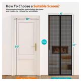 RUIMAICAN Magnetic Screen Door - Fits Door Sizes 30" x 80", Self Sealing Hands Free Mesh Partition, Upgraded Polyester with Heavy Duty Strong Magnets, for Sliding Glass Patio/French Doors