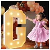 imprsv 3FT Block Marquee Letters, Light Up Letters for Birthday, Baby Shower, Wedding & Engagement Parties, G