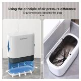 JOYBOS Adsorption Bathroom Trash Can,Bedroom Garbage Can with Press Type Lid,15L Dogproof Slim Plastic Narrow Trash Bin,4 Gallon Garbage Bin for Home,Office and Narrow Place