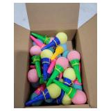 Meirrnyyu 24 Pcs 4inch Ice Cream Foam Ball Launcher,Mini Ice Cream Cone Shooter Toys for Kids,Children,Carnival Prize,Party Favors