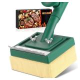 Grill Brush Bristle Free with Scraper,22\" Extra Long Steam Grill Brush for Outdoor Grill,Replaceable Cleaning Head,Safe Grill Cleaner for Cast Iron/Stainless-Steel Grates,Ideal BBQ Gifts for Men Dad