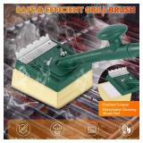 Grill Brush Bristle Free with Scraper,22\" Extra Long Steam Grill Brush for Outdoor Grill,Replaceable Cleaning Head,Safe Grill Cleaner for Cast Iron/Stainless-Steel Grates,Ideal BBQ Gifts for Men Dad