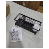 Cisily Black Sponge Holder for Kitchen Sink, Sink Caddy Organizer with High Brush Holder, Kitchen Countertop Organizers and Storage Essentials, Rustproof 304 Stainless Steel, Soap Dispenser Organize