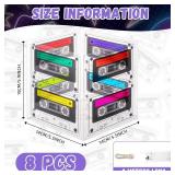 Glooglitter 8 Pack 80s Party Decorations Glowing Cassette Tape Bucket Centerpiece 90