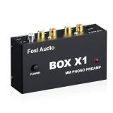 Fosi Audio Box X1 Phono Preamp for MM Turntable Mini Stereo Audio Hi-Fi Phonograph/Record Player Preamplifier with 3.5MM Headphone and RCA Output with DC 12V Power Supply