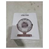 SWEETFULL 6.5 Inch USB Small Desk Fan, 3 Speeds Quiet Portable Desktop Table Fan, 360° Adjustment Personal Mini Fan for Home Office Car Outdoor Travel (Black wood grain)