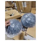 ELYONA Modern Hammered Pendant Light Fixtures with 12\" Metal Shade Solid Wood Dome Hanging Pendant Light for Farmhouse Kitchen Island Dining Room Sink Bedroom Hallway Medium 2 Pack Blue