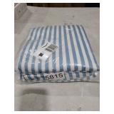 Amazon Basics Lightweight Super Soft Easy Care Microfiber 4 Piece Bed Sheet Set With 14-inch Deep Pockets - Queen, Dusty Blue Pinstripe,Printed