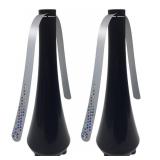 PATIOSIR Fly Swatter for Outside/Inside Meal, Picnic, Barbeque, Events - Battery Operated Food Spinning Fan (Black Color, 2pcs)