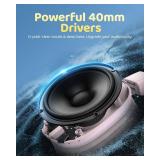 awatrue Kids Bluetooth Headphones, Over-Ear Wireless Headphones with Microphone, Safe-Volume 85dBA, Bluetooth 5.4, Foldable Lightweight and Comfortable, 50H Playtime, USB-C Charging, Pink