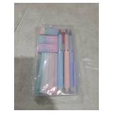 Nicpro 3PCS Pastel Mechanical Pencil Set, 0.9 Mechanical Pencil with 6 Tubes HB Lead 0.9mm, 3PCS Eraser & 9PCS Eraser Refill, Cute School Supplies for Writing, Sketching, Drafting-With Case