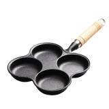 Sunicon 4 Cup Eggs Pan, Cast Iron Fried Egg Pan Pancake Pan Burger Omelet Cooker Griddle Egg Skillet for Breakfast, Kitchen Cookware for Gas Stove and Induction Cooker