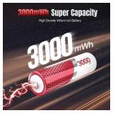 Dracutum Rechargeable AA Batteries Lithium with Charger, 8 Pack 1.5V 3000mWh Double A Battery Rechargeable,Long Lasting Recargables Lithium ion AA Battery