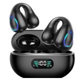 AI Translation Earbuds Real Time 144 Languages Translator Ear Buds Audifonos Traductores Ingles Espanol Wireless Clip On Earbuds Bluetooth Headphones for Travel Business Meeting Learning Black