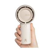 JISULIFE Handheld Portable Turbo Fan [16H Max Cooling Time], 4000mAh USB Rechargeable Personal Battery Operated Mini Small Pocket Fan with 5 Speeds for Travel/Outdoor/Vacation/Concerts - Brown