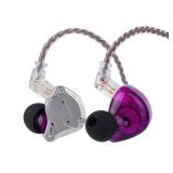 Linsoul KZ ZS10 Pro, 4BA+1DD 5 Driver in Ear Monitor, HiFi Wired Earbuds, Gaming Earbuds, Hybrid IEM Earphones with Stainless Steel Faceplate, Detachable Cable for Musician (Without Mic, Purple)