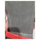 (EU 37) Molozoey Suede Flat Sandals for Women with Metal Circular Ankle Strappy Ladies Fashion Cute Summer Flip Flops RED Sandals Dressy.