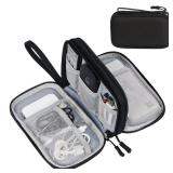 FYY Travel Cable Organizer Pouch Electronic Accessories Carry Case Portable Waterproof Double Layers All-in-One Storage Bag for Cord, Charger, Phone, Earphone Black