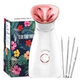 Colorfarm Facial Steamer Nano Ionic: Face Steamer Deep Cleaning Unclogs Pores - Humidifier Hot Mist Home Sauna Spa for Women Men Sinuses Moisturizing