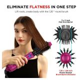 Aima Beauty One Step Hair Dryer & Volumizing Hot Air Brush, Ceramic Straightener Brush, Curler & Hot Comb 4 in 1 Salon Ionic Hair Brush, Rose Pink