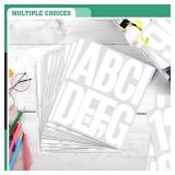 Qilery 32 Sheets 5 Inch Letter and Number Stickers Self Adhesive Vinyl Letters Alphabet Stickers Big Font Letters Number Tags for School Classroom Home Mailbox Decor (White)