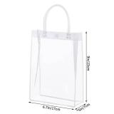 16pcs Clear PVC Gift Bags with Handles, Small Plastic Tote Bags Transparent Gift Wrap Bags Reusable Shopping Bags for Wedding Candy Bags,Dessert,Merchandise, Retail, Small Business (16