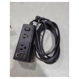 10Ft Extension Cord with Multiple Outlets, Flat Plug Power Strip Surge Protector with 10 Ft Long Cord, 6 Outlet 3 USB Ports (1 USB C), Multi Outlet Wall Plug for Travel, Dorm Room Essentials-Black