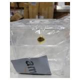 AJIODA Makeup Drawer Organizer Box with 3 Drawers, Acrylic Cosmetic Display Case Vanity Organizer Jewelry Storage Box Stackable Storage for Cosmetics, Skin Care, Bathroom, Countertop, Gold Handle